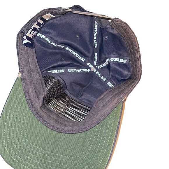 Yeti Coolers Baseball Cap Hat Snapback Trucker Embroidered Built Wild Blue White - Picture 5 of 12